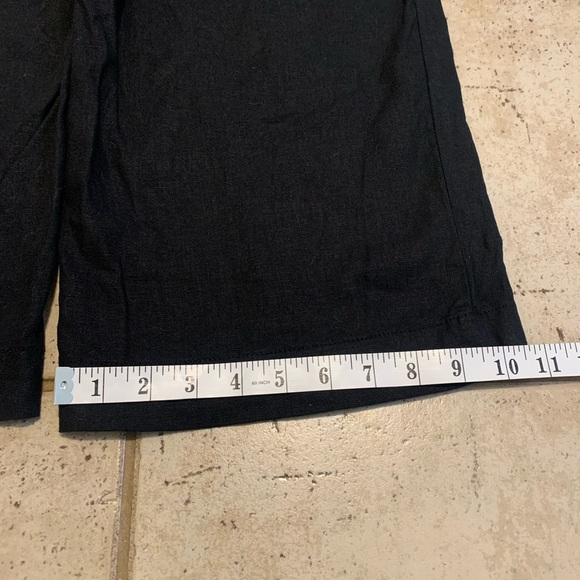 Cleo Petites Black Linen Blend Wide Leg Cropped Pants Size S - Picture 3 of 6